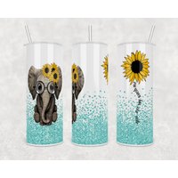 "You Are My Sunshine"" Personalisierter Becher Mit Elefant - & Sonnenblumen-Motiv, 20Oz Oder 30Oz" von WhatASaltyMug