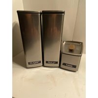 Vintage Lincoln Edelstahlbehälter Set Mit 3 Behältern ~ Mitte Des Jahrhunderts Stapelbar von WhatsoldisnewBySonja