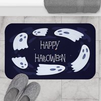 Halloween Badematte, Geist Dekor, Gruseliges Badezimmer, Gruselige Geschenk, Haunted Happy von WhattheFrogDesignCo