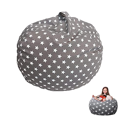 Whcctl Beutel Spielzeugaufbewahrung, Spielzeug Aufbewharungstasche, Sitzsack Sitzkissen Soft, Plüsch Sitzsack Kissen, Bequem Langlebig,Toy Storage Bag für zum Lesen und Aufbewahren von Spielzeug(Grau) von Whcctl