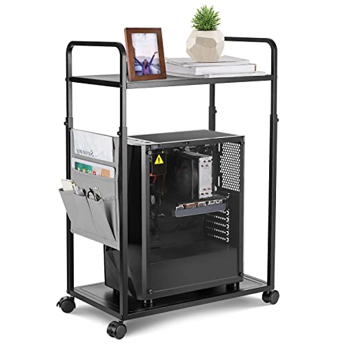 Whchiy PC Ständer Einstellbar Computer Ständer 2 Schicht CPU Ständer mit Hängetasche und Rollen für Schreibtisch (2 Schicht) von Whchiy