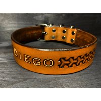 Personalisiertes Lederhalsband Mit Namen/Personalisiertes Lederhalsband Halsband Für Hunde Lederhalsband von WheatLeather