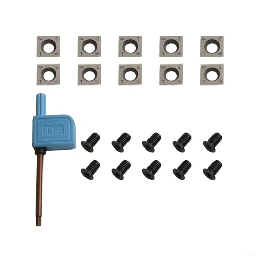 10 Stück 14 x 14 x 2 mm quadratische Hartmetall-Einsätze, zum Drehen von Holz, MDF und Spanplatten 10 Stück 14 x 14 x 2 mm quadratische Hartmetall-Einsätze, zum Drehen von Holz, MDF und Spanplatten von WheatThrive