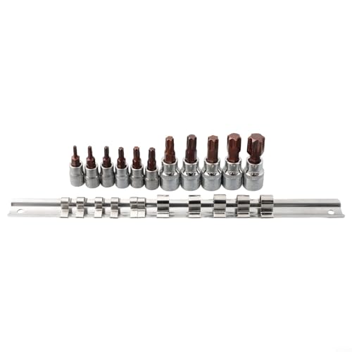 11 Stück Torx-Bits mit legierter Steckschlüssel-Antriebs-Bits für T10 bis T60 in 1/4 und 3/8 Größen (Set A) von WheatThrive