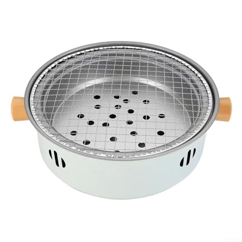 12 6 Zoll Kompakter Grill für einfaches Kochen im Freien, abnehmbare Teile zum Reinigen (weiß) von WheatThrive