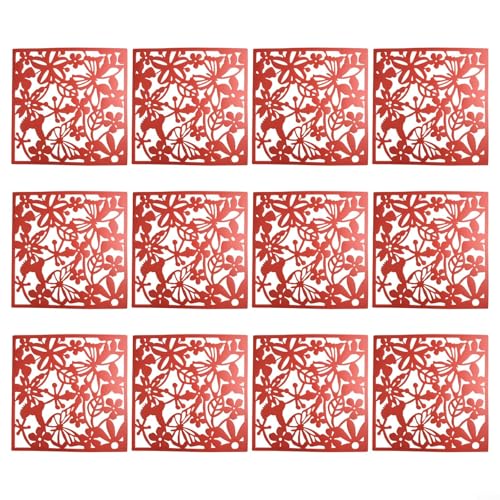 12 Stück Raumteiler, ca. 40 x 40 x 0,1 cm, DIY-Panel, Trennwände, Trennwände, Raumdekoration, für Wohnen (rot) von WheatThrive
