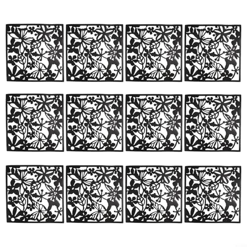 12 Stück Raumteiler, ca. 40 x 40 x 0,1 cm, DIY-Panel, Trennwände, Trennwände, Raumdekoration, für Wohnen (schwarz) von WheatThrive
