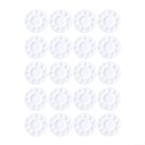 20 Stück Kinder-Malpaletten, 17 x 17 cm, weiß, rund, Malpalette, wiederverwendbar, Mischtablett für Künstler, Hobbyisten 20 Stück Kinder-Malpaletten, 17 x 17 cm, weiß, rund, Malpalette, wiederverwendbar, Mischtablett für Künstler, Hobbyisten von WheatThrive