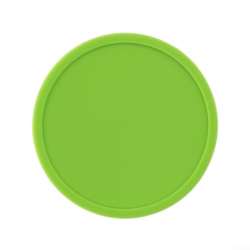6 Stück runde Silikon-Untersetzer, rutschfeste Tassenmatten mit Gummi-Isolierpads zum Schutz der Oberflächen vor Feuchtigkeit und Hitze (grün) von WheatThrive