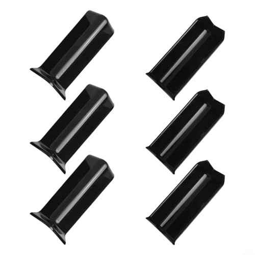 6er Set Sockelleiste Eckblöcke für 10cm Höhe Wandverkleidung inkl. 3 Innen- und 3 Außenecken Verbinder ABS-Konstruktion für professionelle Eckanpassung (L Schwarz) von WheatThrive