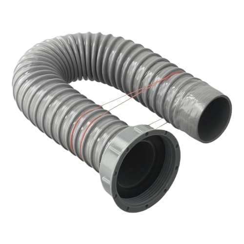 Abwasser-Ablaufrohrsieb und Abflussschlauch für Küchenspüle, kompatibel mit 58 mm Auslässen, inklusive Anschluss und vormontierten Gummiringen (40 cm) von WheatThrive