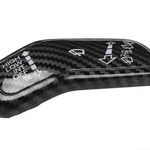 Auto-Scheinwerferschalter-Steuerabdeckungen, für Golf 8, Golf 7 7,5 MK7, schwarze Kohlefaser-Wischerschalter-Verkleidung, Innenzubehör (schwarz) von WheatThrive