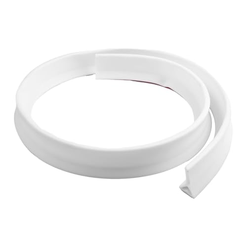 Badezimmer-Dusch-Wassersperre aus Silikon mit langem flexiblem Design und sicherer Befestigung, um Wasseraustritt in lockenlosen Duschbereichen zu verhindern (Weiß, 150 cm) von WheatThrive