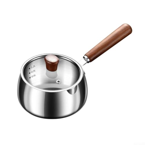 Butterschmelztopf aus Edelstahl, 700 ml/1200 ml, vielseitiger kleiner Butterschmelztopf für Induktion, schwerer Boden, Soßentopf für Suppe (700 ml) von WheatThrive