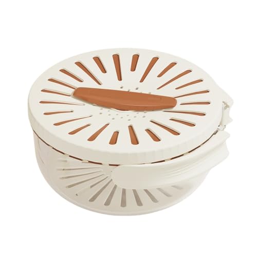 Cleveres Design Obst- und Gemüsesieb-Set mit drehbarem Deckel für mehr Komfort, Braun von WheatThrive