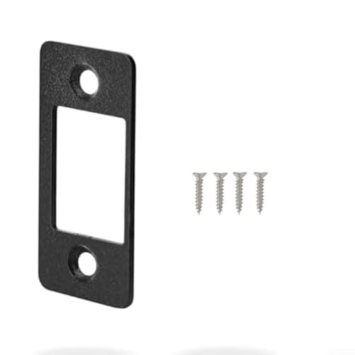 DeadBolt Schließbleche, Edelstahl, einfache Selbstmontage, Riegel-Fehlausrichtung, Fixierung von Riegeln, Restaurierung für Türen (1 Stück, Schwarz und Schrauben) von WheatThrive