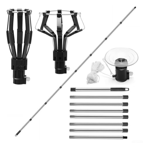 Deckenlampenwechsel, Werkzeug zum Entfernen von Glühbirnen, mehrteilige ausziehbare Edelstahlstange, 3-flammige Wechsler für Decken (8-teilige Stange) von WheatThrive