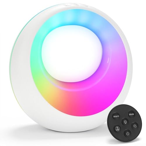 Dimmbare Touch-Tischlampe, mehrfarbiges RGB-Farbwechsel, Umgebungslicht, Nachttischlampe mit Fernbedienung für den Heimgebrauch von WheatThrive