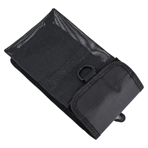 Dive Nesh Taschen, 20 x 13 x 7,3 cm, PVC-Netz, zum Tauchen, seitliche Halterung, Aufbewahrungstasche, Fließhaken, Handnetztasche zum Tauchen (schwarz) von WheatThrive