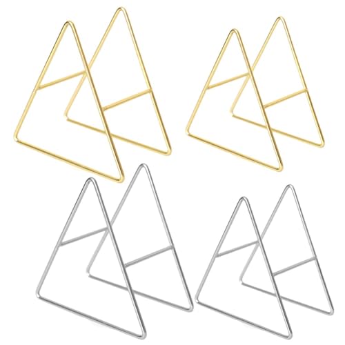 Dreieckiger Untersetzerhalter aus Eisen, entworfen, um quadratische oder runde Getränkeuntersetzer zu halten, leicht zu reinigen und zu pflegen (Gold L) von WheatThrive