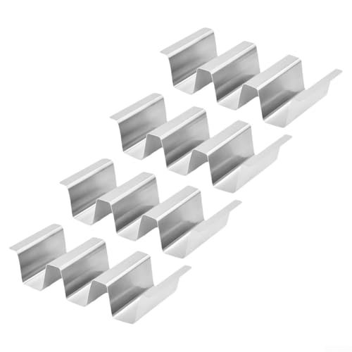 Edelstahl-Taco-Ständer, 19,05 × 8,99 × 4,52 cm, Tortilla-Halter mit Griff, Wellen-Taco-Halterung, Taco-Tablett für Küche Edelstahl-Taco-Ständer, 19,05 × 8,99 × 4,52 cm, Tortilla-Halter mit Griff, Wellen-Taco-Halterung, Taco-Tablett für Küche von WheatThrive