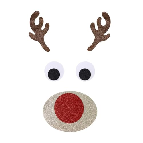 Elch Design Weihnachten Filz Aufkleber für Türen und Fenster personalisierbar Urlaub Dekor (Elchkopf-Stil) von WheatThrive
