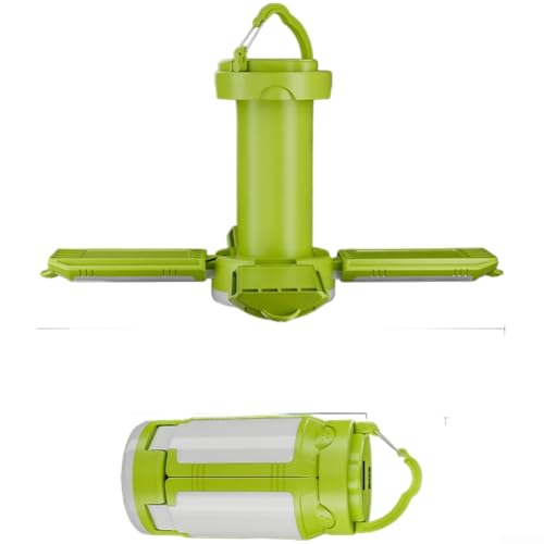 Faltbare LED-Camping-Laterne, Dual-Power-Camping-Hängelampe mit 90° verstellbaren Klingen, Digitalanzeige für Wandern, Camping (A) von WheatThrive