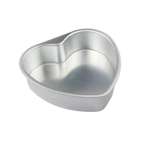 Herzförmige Aluminium-Kuchenform mit nicht Beschichtung und losem Boden für einfaches Herauslösen, geeignet zum Backen von Schokoladenkuchen und anderen Desserts (12,7 cm) von WheatThrive