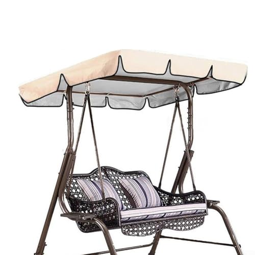 Hollywoodschaukel für den Außenbereich, zuverlässiger Schutz vor Regen und Sonne, perfekt für Freizeitaktivitäten (Beige 142 x 120 x 18 cm) von WheatThrive