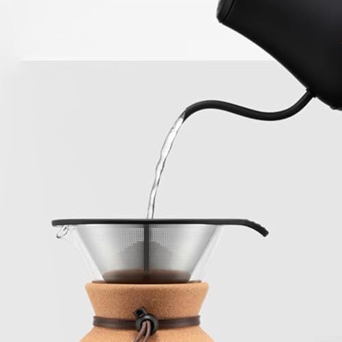 Home Pour Over Coffee Kettle, Stainless Steel Gooseneck Kettle Pour Over Coffee Maker Spout Camping Coffee Pots For Home (L-400ml Black) von WheatThrive