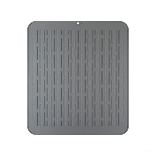 Kompaktes und leichtes Abtropfgestell aus Silikon, perfekter Begleiter für das Kochen zu Hause oder im Freien (45 x 40 grau) von WheatThrive
