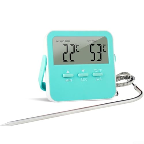 LCD-Display Innentemperaturmesser mit Alarmfunktion für Wohnumgebungen (grün) von WheatThrive