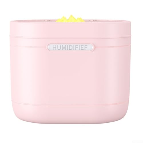 Leiser 1200 ml Luftbefeuchter, intelligenter Dreifach-Sprüh-Luftbefeuchter, tragbarer Luftbefeuchter mit buntem LED-Nachtlicht oder Heimgebrauch (Rosa) von WheatThrive