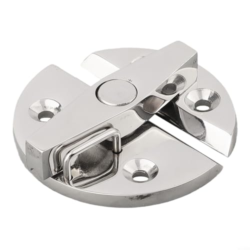 Marine-Drehknopf-Verriegelung, Edelstahl, Salzwasser, schlank, spiegelnd, runder Riegel mit 4 Befestigungsschrauben für Bootstür Marine-Drehknopf-Verriegelung, Edelstahl, Salzwasser, schlank, spiegelnd, runder Riegel mit 4 Befestigungsschrauben für Bootstür von WheatThrive