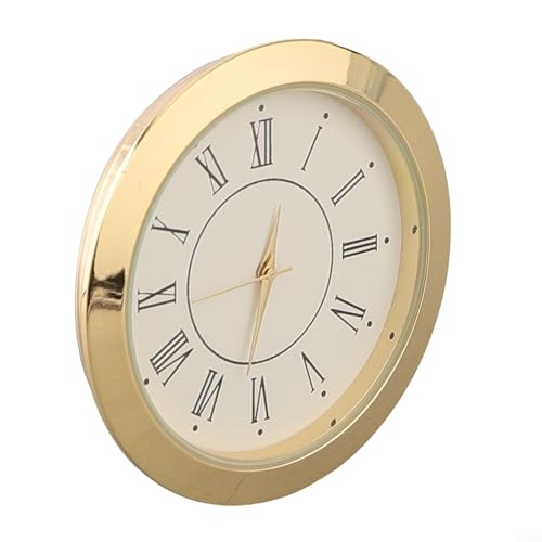 Mini-Uhr-Einsatz mit Quarz-Uhrwerk, 55 mm, rundes Design für eine Vielzahl von Bastelprojekten und Ideen (Gold Roman) von WheatThrive