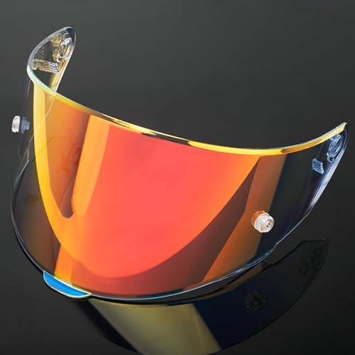 Motorrad Revo Helmvisierlinse, Anti-Ultraviolett-Helm-Linse, Motorrad-Visiere Abschirmung zum Schutz für Nachtsicht für TT (transparent revo rot) von WheatThrive