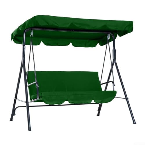 Outdoor Swing Canopy Protection Cover, 210D Waterproof Fabric for Enhanced Durability (small three-seater dark green) von WheatThrive