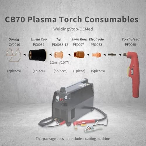 Plasmaschneider Zubehör Shield Kit, für Eastwood für Versa Cut 60 Cutter CB70 Taschenlampe Plasmaschneiddüse Verbrauchsmaterialien Teile Plasmaschneider Zubehör Shield Kit, für Eastwood für Versa Cut 60 Cutter CB70 Taschenlampe Plasmaschneiddüse Verbrauchsmaterialien Teile von WheatThrive