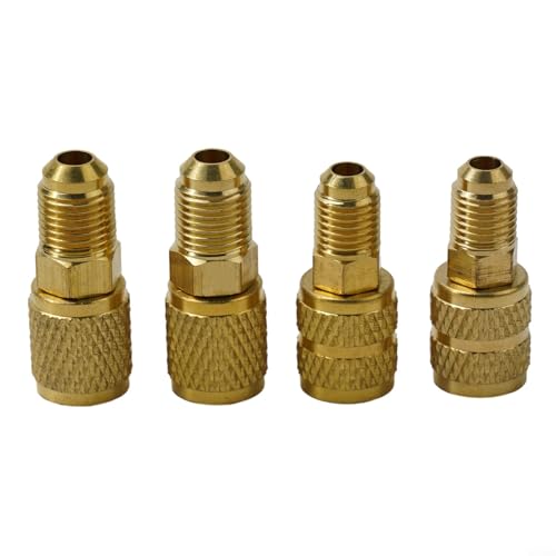 R410A 5/16 SAE auf 1/4 SAE-Adapter-Set, 4 Stück, für Kühl- und Wechselstrom-Service, starkes Messing-Design R410A 5/16 SAE auf 1/4 SAE-Adapter-Set, 4 Stück, für Kühl- und Wechselstrom-Service, starkes Messing-Design von WheatThrive