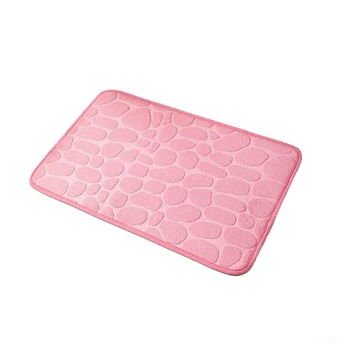 Rutschfester Badezimmerteppich mit Memory-Schaum und Korallen-Fleece, perfekt für den täglichen Gebrauch (Rosa) von WheatThrive