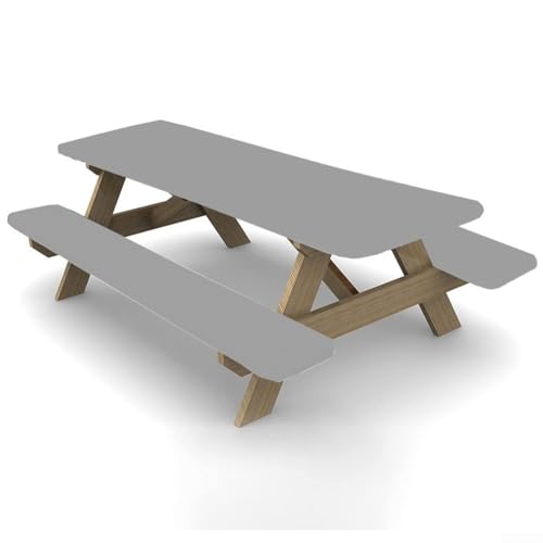 Schlankes Design Gartentisch- und Stuhlhussen zur Verbesserung Ihres Outdoor-Erlebnisses (190T Grau, 183 x 72 cm) von WheatThrive