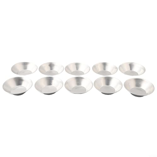 Set mit 10 wiederverwendbaren Eiertörtchen aus Aluminiumlegierung zum Backen von Pudding und Törtchen von WheatThrive