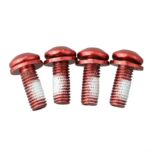 Set mit 4 Schrauben aus legiertem Stahl für Mountainbikes und Rennräder (rot) von WheatThrive