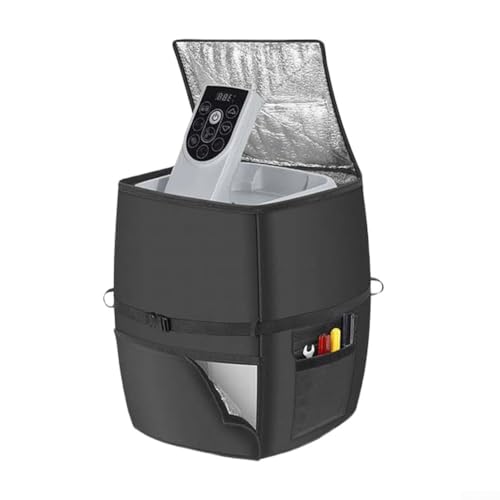 Strapazierfähige Spa-Isolierte Abdeckung, Oxford-Stoff, staubdicht, isoliert, Pumpenabdeckung, Spa-Heizungspumpenschutz für Badewannen (schwarz, 43 x 35 x 54 cm) von WheatThrive