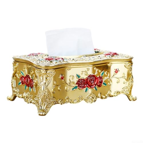 Taschentuchbox aus Kunststoff, ästhetischer Touch, für Esstische und Büros, goldfarben Taschentuchbox aus Kunststoff, ästhetischer Touch, für Esstische und Büros, goldfarben von WheatThrive