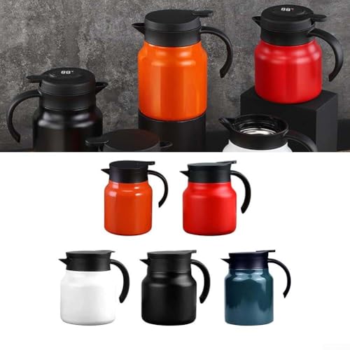 Teekanne aus Edelstahl mit ergonomischem Griff, 800 ml Fassungsvermögen für Teegenuss zu Hause oder im Büro (Orange) von WheatThrive