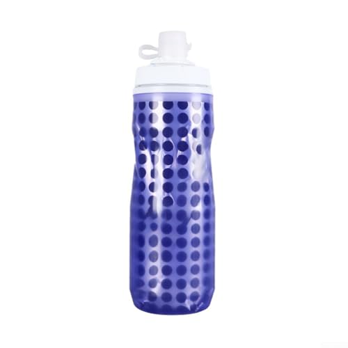 Thermo-Fahrrad-Wasserkocher, 610 ml, mit leichtem Design und lustiger Farbwechsel-Funktion für Hydratation (lila gepunktetes Modell) von WheatThrive