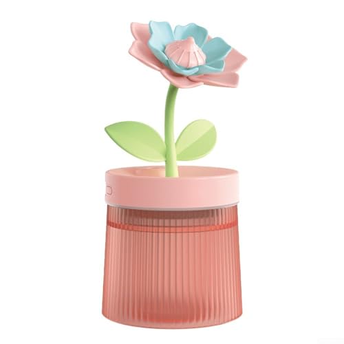 USB-Luftbefeuchter mit lebendigem Blumendesign, der auch als elegantes Nachtlicht in jedem Raum dient (Pink 1) von WheatThrive