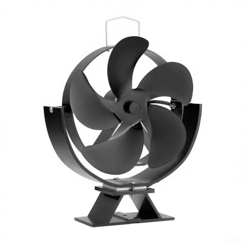 Verstellbarer leiser Kaminofenventilator, energiesparender Holzofenventilator, Kaminzubehör, Werkzeuge für den Heimgebrauch, 195 x 95 x 230 mm (fünf Blätter) von WheatThrive