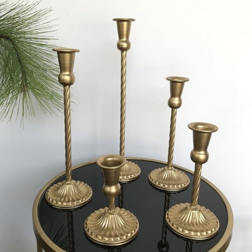 Vintage-Kerzenhalter-Set aus Messing, tolle Ergänzung für Ihre Heimdekoration oder Veranstaltung (9,3 x 28,5 cm) von WheatThrive